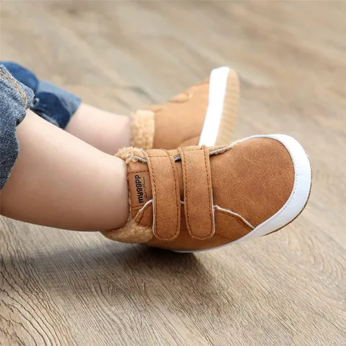 Miniatura 2 de COSANKIM Botines para bebé, zapatos de invierno para niña, forro de piel cálida, antideslizantes, con cordones, para recién nacidos, zapatos de cuna