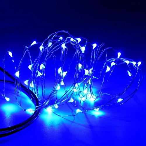 Miniatura 11 de Karlling guirnalda de luces LED, enchufado de USB, focos LED de alambre plateado, impermeable cadena de luces estrelladas para dormitorio, patio