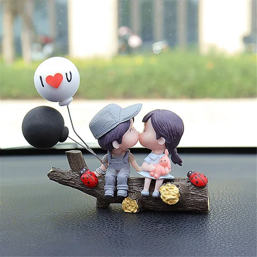 Miniatura 14 de Aphro Lindos adornos para parejas, decoración de automóvil, lindos dibujos animados para parejas, decoración de tablero de instrumentos de automóvil