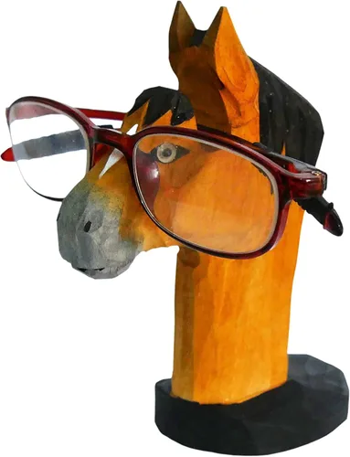 Miniatura 12 de Red Dollar Soporte para anteojos de animales tallados en madera hecha a mano, lindo soporte de exhibición de lentes de sol, mesita de noche