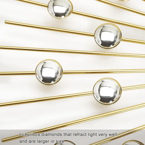Miniatura 3 de Reloj de pared grande moderno, decorativo, de metal, de 24 pulgadas, silencioso, sin tictac, hecho a mano, de lujo, diseño de diamante, para sala