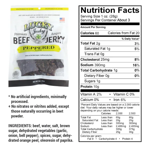 Miniatura 5 de Lucky Beef Jerky Peppered Slab/Stick Combo Pack, 27 onzas (paquete de 16)