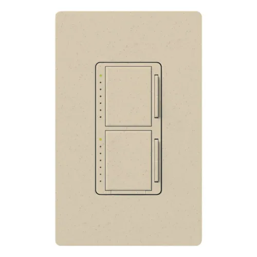 Miniatura 2 de Lutron Maestro - Interruptor de atenuación digital dual solo para bombillas incandescentes, 300 vatios/un solo polo, MA-L3L3-ST, piedra