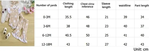 Miniatura 6 de Infant Baby Girl Fall Jumpsuit Outfits Flower Print Long Sleeve Romper + Flare Pants + Bow Headband Toddler Clothes