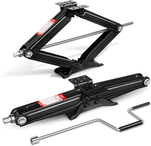 DNA Motoring Paquete de 2 Gatos de Tijera Estabilizadores y Niveladores para Remolque RV de 5000 libras con Manivela de Velocidad, Altura de 4-24",