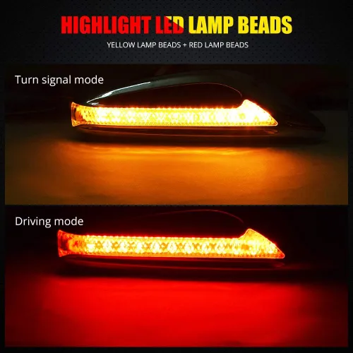 Miniatura 3 de Luces LED de posición laterales en forma de hoja, luces de conducción de doble color (blanco y amarillo/ámbar) para motocicletas, paquete de 2