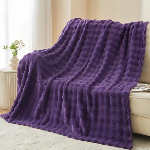 Miniatura 14 de NEWCOSPLAY Manta para Sofá Aqua Súper Suave de Franela Polar 3D Burbuja Ligera Manta de Cama para Uso en Todas las Estaciones (Aqua, Throw(50"x60"))