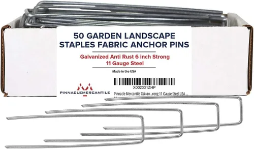 Miniatura 13 de Pinnacle Mercantile Paquete de 200 Estacas de Jardín Galvanizadas Grapas para Paisajismo Extra Resistentes Anclajes para Césped Anti Óxido Pines