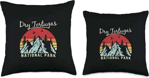 Miniatura 3 de Vintage Retro Hiking Camping Dry Tortugas National Park Throw Pillow