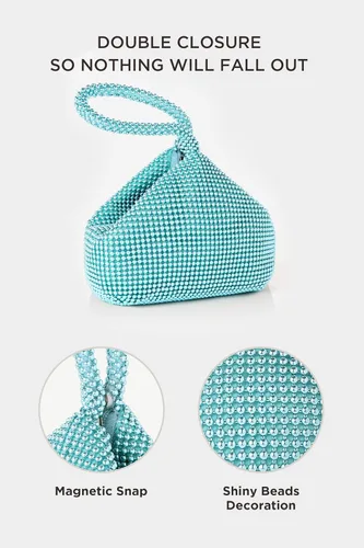 Miniatura 4 de BABEYOND Bolsos de mano con cuentas para mujer, bolsos de noche elegantes vintage triangulares para fiestas de los años 1920, baile de graduación