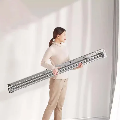Miniatura 6 de HUHJYUGE Estante de secado de ropa de acero inoxidable, Estante de secado portátil, Perchero portátil plegable, Longitud ajustable ahorra espacio
