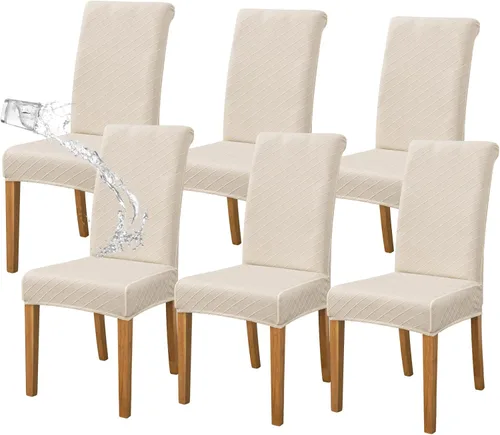 Miniatura 14 de FORCHEER Juego de 6 fundas para sillas de comedor, fundas elásticas para sillas de cocina, 6 piezas, fundas para silla Parson, paquete de 6, Flores
