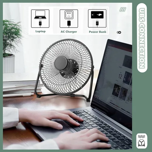 Miniatura 4 de Chchmu Ventilador USB de 6 pulgadas, mini ventilador de mesa USB de escritorio, ventilador de refrigeración de escritorio portátil alimentado por