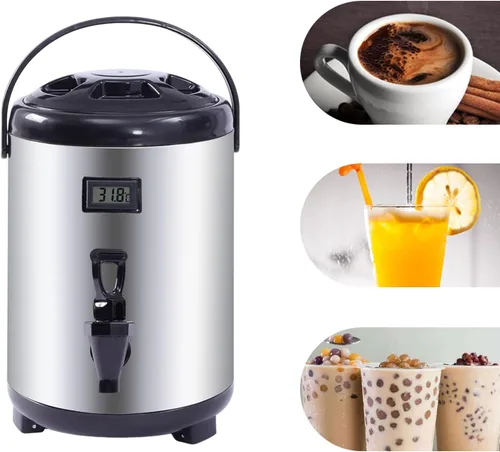 Dispensador de bebidas aislado de acero inoxidable, dispensador térmico aislado de bebidas frías y calientes con grifo para té caliente, café, leche