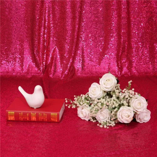 Miniatura 6 de Eternal Beauty Cortinas de fondo de lentejuelas rosadas, 2 paneles de 2 x 8 pies para San Valentín, Navidad, fiesta, cumpleaños, fotografía, boda