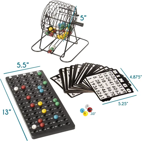 Miniatura 6 de Royal Bingo Supplies Juego de bingo de lujo – 50 tarjetas reutilizables, 300 fichas y 75 bolas gigantes – Ideal para fiestas, aulas, centros