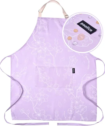 Miniatura 7 de Delantales de cocina ajustables de alta calidad para mujer con bolsillos, delantal de cocina impermeable de polialgodón Bonito diseño floral