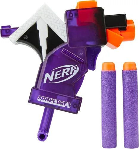 Miniatura 10 de Nerf MicroShots Minecraft Ender Dragon Mini Blaster, diseño de Minecraft Dragon Mob, incluye 2 dardos oficiales de élite, mango de cebado
