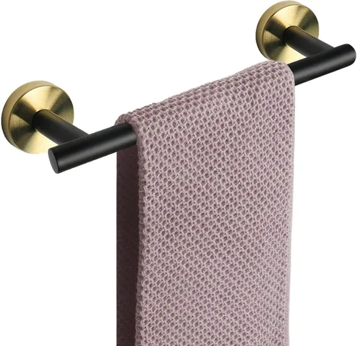 Miniatura 18 de NearMoon - Barra para toallas de baño, soporte de toalla de ducha de acero inoxidable grueso para baño, montado en la pared, longitud total de 12