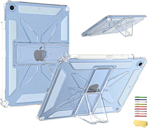 Miniatura 20 de Clear Stand Case for iPad Air 3 (Air 3rd Generation) 10.5 inch 2019 & iPad Pro 10.5 inch 2017 with Pencil Holder/Kickstand Soft TPU Back Silicone