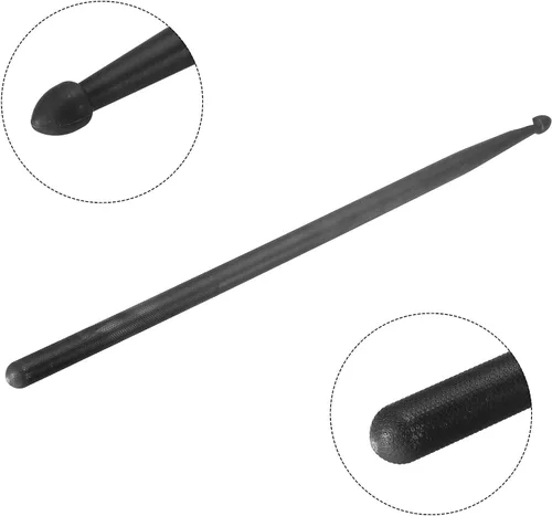 Miniatura 4 de PATIKIL Baquetas de nylon 5A plástico antideslizante mango tambor palo para adultos batería electrónica instrumento musical percusión negro 2 pares