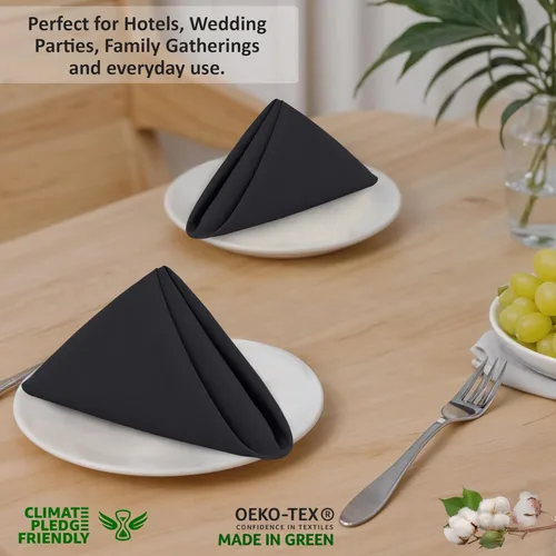 Miniatura 7 de Ruvanti - Servilletas de tela, paquete de 6, 45x45 centímetros, 100% algodón, lavables, suaves y absorbentes, perfectas para bodas, cenas de Belleza