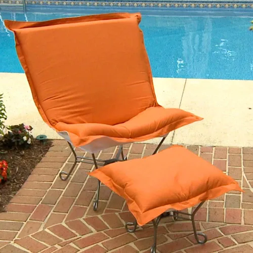 Miniatura 6 de Howard Elliott Scroll Puff Chair con cubierta, marco de titanio, Seascape Canyon