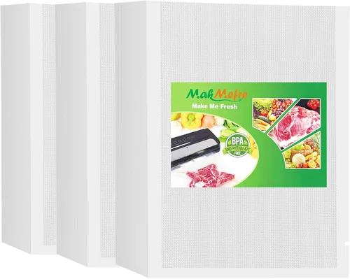MakMeFre Bolsas selladoras al vacío de 6 x 10 pulgadas de tamaño de 300 pintas sin BPA y resistentes, ideales para almacenamiento de alimentos,