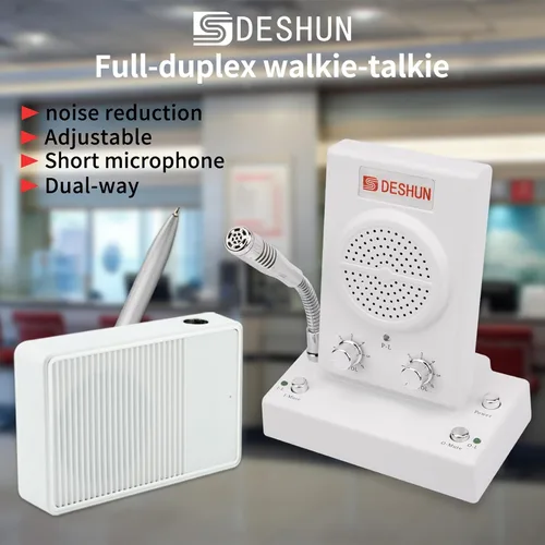 Miniatura 2 de DESHUN Altavoz de intercomunicación de ventana, intercomunicador de ventana de 2 vías, micrófono de intercomunicación de contador de ventana