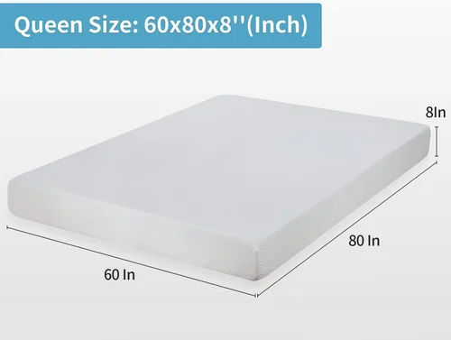 Miniatura 7 de PayLessHere Colchón de espuma viscoelástica de gel Queen de 8 pulgadas, sin fibra de vidrio, certificado CertiPUR-US, cama en una caja, sueño fresco