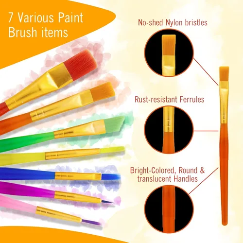Miniatura 5 de Juego de pintura de acuarela – 24 pinturas de acuarela, 50 hojas de papel de color de agua, 7 pinceles para niños – Juego completo de suministros