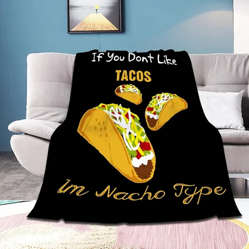 Miniatura 22 de Bonita manta de franela súper suave de tacos para cama, sofá, sala de estar, manta para niños, niñas, niños, multicolor, 40 x 50 pulgadas para niños