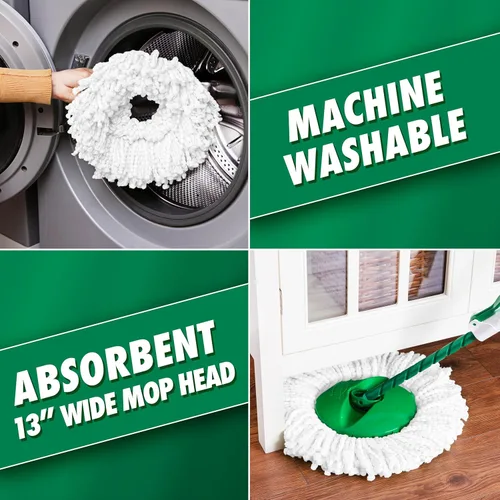 Miniatura 5 de Libman Tornado - Sistema de trapeador giratorio con cabezales de recambio, trapeador giratorio de microfibra y cubo con escurridor para el hogar
