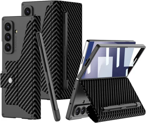 Miniatura 8 de Funda protectora de cuero para Samsung Galaxy Z Fold 7 con ranura para lápiz capacitivo y S-Pen (ranura extraíble para bolígrafo y S-Pen)