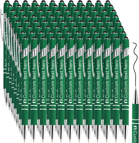 Miniatura 9 de Amlion Bolígrafos personalizados a granel, bolígrafos personalizados con lápiz capacitivo con nombre, mensaje y logotipo grabado, regalo para Rojo