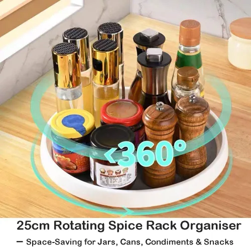 Miniatura 2 de Lazy Susan - Tocadiscos de 10 pulgadas, organizadores de despensa y almacenamiento de especias, organizador de latas para gabinete de cocina