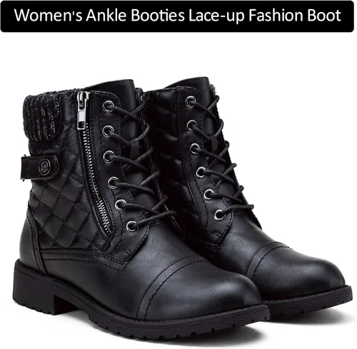 Miniatura 6 de Vepose - Botas de combate a la moda para mujer, altura al tobillo