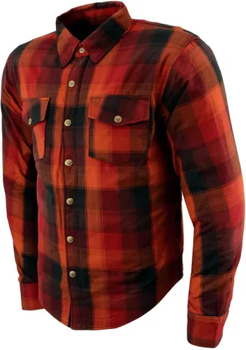 Miniatura 16 de Camisa de motociclista Milwaukee Leather para hombre, de franela a cuadros con fibra de aramida y armadura, Mediana MPM1654