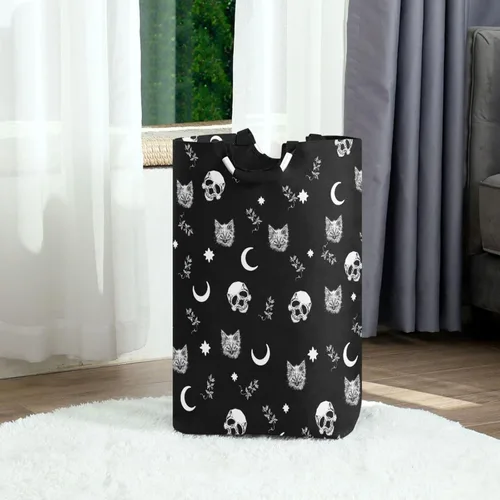 Miniatura 8 de Cesta de lavandería plegable de araña de Halloween con asas acolchadas, impermeable, duradera, cesta de almacenamiento para juguetes, organizador