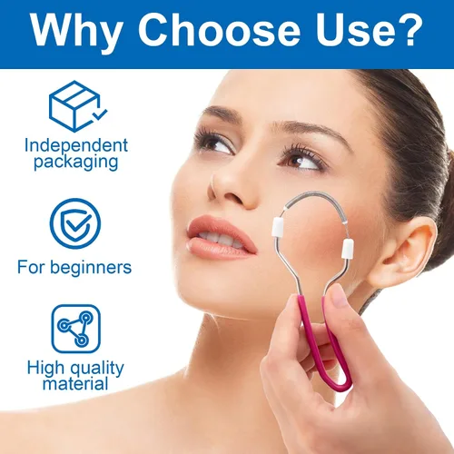 Miniatura 3 de 2 unidades de removedor de vello facial manual, depiladora de resorte facial de acero inoxidable con asa, herramienta de eliminación de vello facial