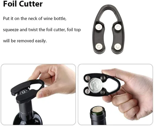 Miniatura 6 de Mincham Abridor de vino, sacacorchos con bomba de presión de aire, abridor de botellas de vino con cortador de aluminio, regalos para los amantes