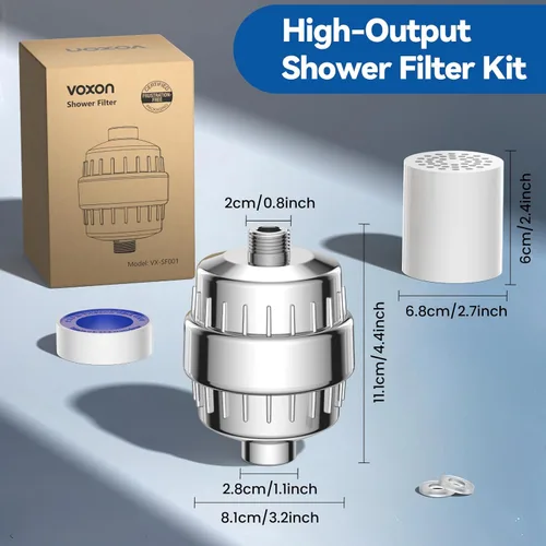 Miniatura 7 de VOXON - Filtro de ducha de 36 etapas, eliminación del 99.99% del cloro, fluoruro, metales pesados, filtro para cabezal de ducha para agua dura que