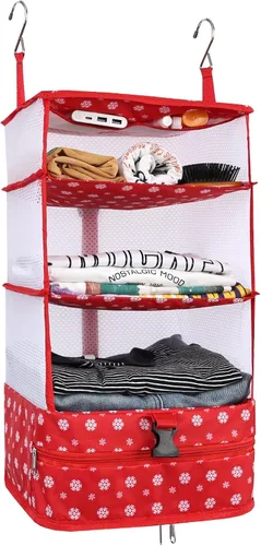 Miniatura 24 de Surblue Bolsa de Almacenamiento Colgante para Armario Plegable de 3 Estantes de Tela Oxford Lavable con 2 Ganchos