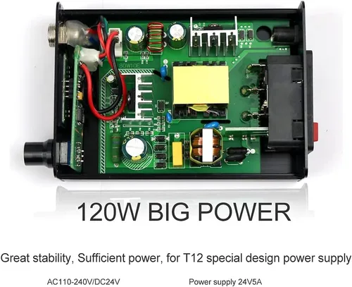 Miniatura 7 de QUICKO Estación de soldador T12 Pantalla OLED Controlador de temperatura de soldadura electrónica Puntas de hierro Manija Caja de aleación