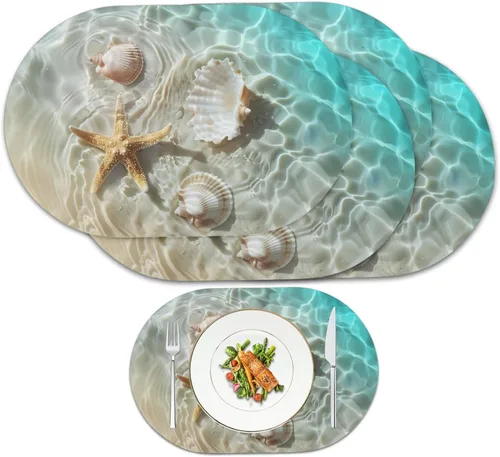 Miniatura 49 de Pumpkin Placemats Oval Placemats Set of 2 Black Cat Table Mats for Dining Tables Washable Heat Resistant Place Mats for Holiday Party Use 12X18 Inch