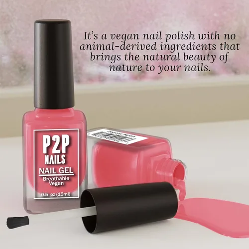 Miniatura 7 de P2P Nails Esmalte de uñas en gel vegano rosa – Esmalte de uñas de secado rápido – Gel de uñas de textura suave en colores vibrantes – Esmalte en gel