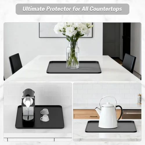 Miniatura 8 de Garolue Tapete de silicona para café, 16 x 16 pulgadas, impermeable, tapete de bar resistente al calor para accesorios de estación de máquina