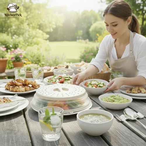 Miniatura 6 de s Cubierta para salpicaduras de microondas, cubierta de microondas para alimentos, tapa protectora de salpicaduras de microondas con asa, cubierta
