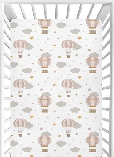 Miniatura 30 de CaTaKu Sábanas de cuna para niñas y niños – Sábanas de bebé bohemias con flores silvestres, sábanas de colchón neutro para cuna para cama