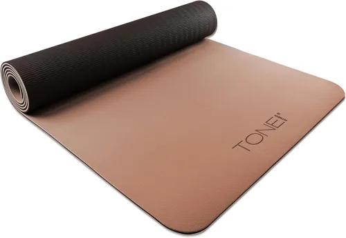 Miniatura 22 de TONE Fitness Esterilla de yoga antideslizante de 1/4 pulgadas de grosor para ejercicios y pilates para entrenamientos en casa con correa